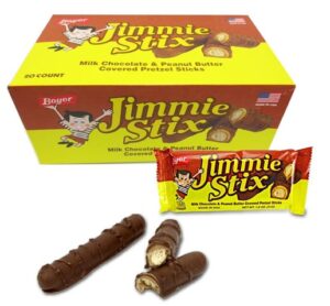 Boyer Jimmie Stix Chocolate Peanut Butter Pretzel Candy 1.8oz 20ct
